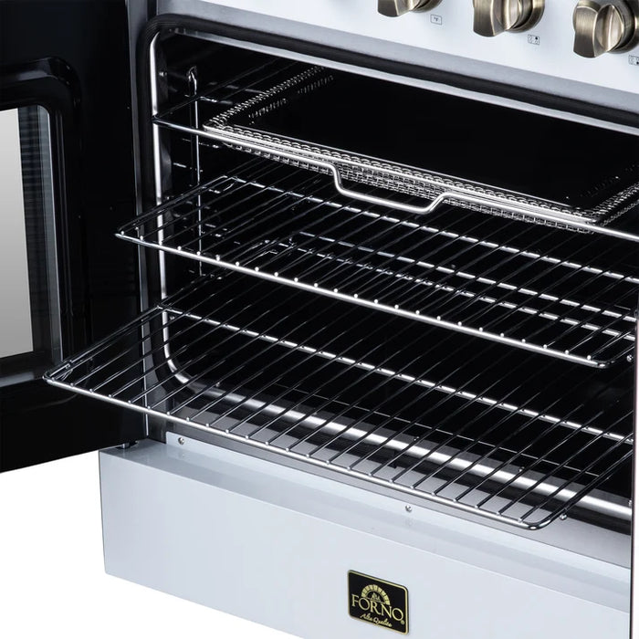 Forno Galiano 30-Inch 4.32 cu. ft. Electric Range, 4 Radiant Elements, French Door, Convection Oven, Air Fryer - Black or White (FFSEL6917-30BLK)