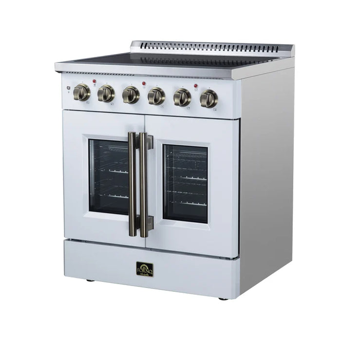 Forno Galiano 30-Inch 4.32 cu. ft. Electric Range, 4 Radiant Elements, French Door, Convection Oven, Air Fryer - Black or White (FFSEL6917-30BLK)