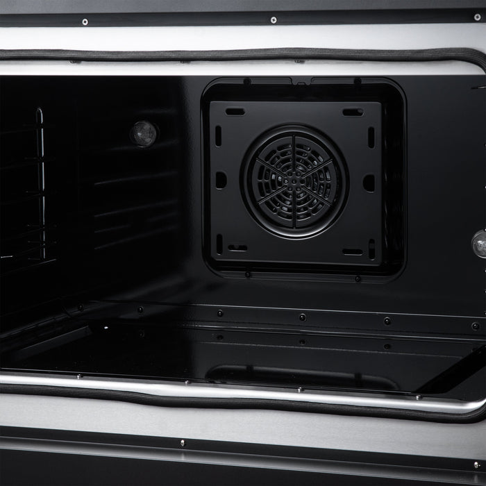 Forno Galiano 36-Inch 5.36 cu. ft. Electric Range, 5 Radiant Elements, French Door, Convection Oven, Air Fryer - Black or White (FFSEL6917-36BLK)
