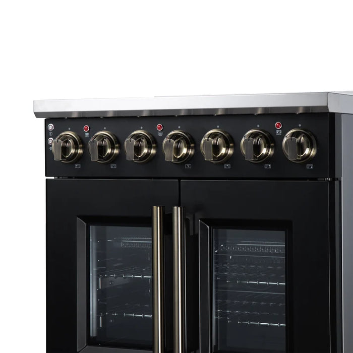 Forno Massimo 30-Inch 4.32 cu. ft. Electric Range, 5 Radiant Elements, French Door, Convection Oven, Air Fryer - Stainless Steel, Black or White (FFSEL6955-30)