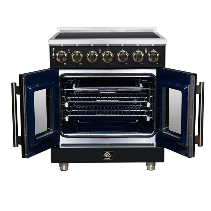 Forno Massimo 30-Inch 4.32 cu. ft. Electric Range, 5 Radiant Elements, French Door, Convection Oven, Air Fryer - Stainless Steel, Black or White (FFSEL6955-30)