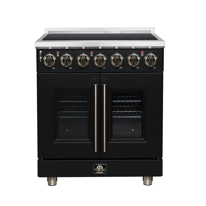 Forno Massimo 30-Inch 4.32 cu. ft. Electric Range, 5 Radiant Elements, French Door, Convection Oven, Air Fryer - Stainless Steel, Black or White (FFSEL6955-30)