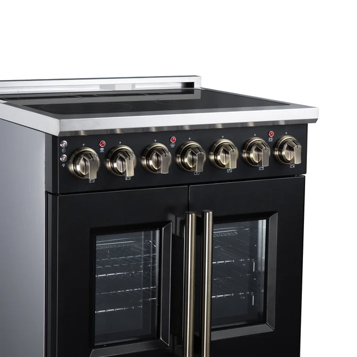 Forno Massimo 30-Inch 4.32 cu. ft. Electric Range, 5 Radiant Elements, French Door, Convection Oven, Air Fryer - Stainless Steel, Black or White (FFSEL6955-30)