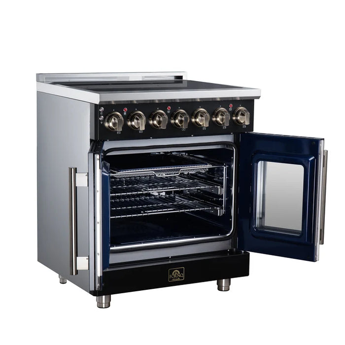 Forno Massimo 30-Inch 4.32 cu. ft. Electric Range, 5 Radiant Elements, French Door, Convection Oven, Air Fryer - Stainless Steel, Black or White (FFSEL6955-30)