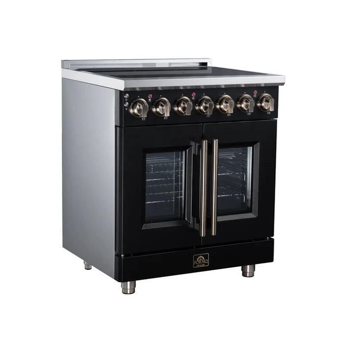 Forno Massimo 30-Inch 4.32 cu. ft. Electric Range, 5 Radiant Elements, French Door, Convection Oven, Air Fryer - Stainless Steel, Black or White (FFSEL6955-30)