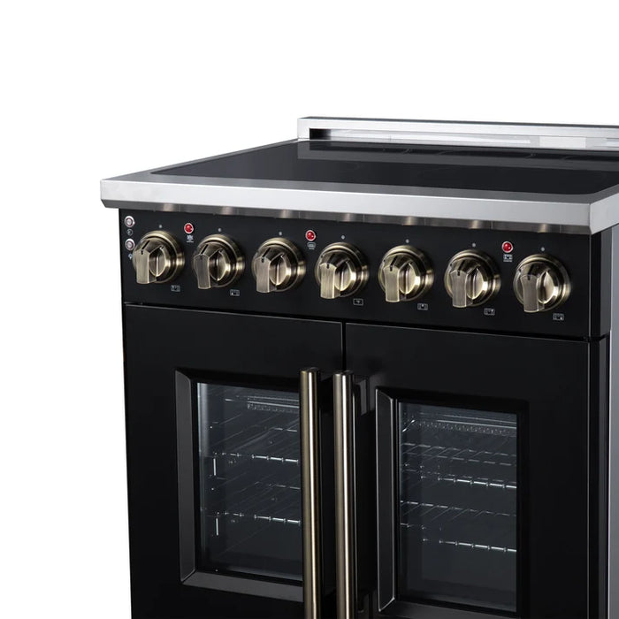 Forno Massimo 30-Inch 4.32 cu. ft. Electric Range, 5 Radiant Elements, French Door, Convection Oven, Air Fryer - Stainless Steel, Black or White (FFSEL6955-30)