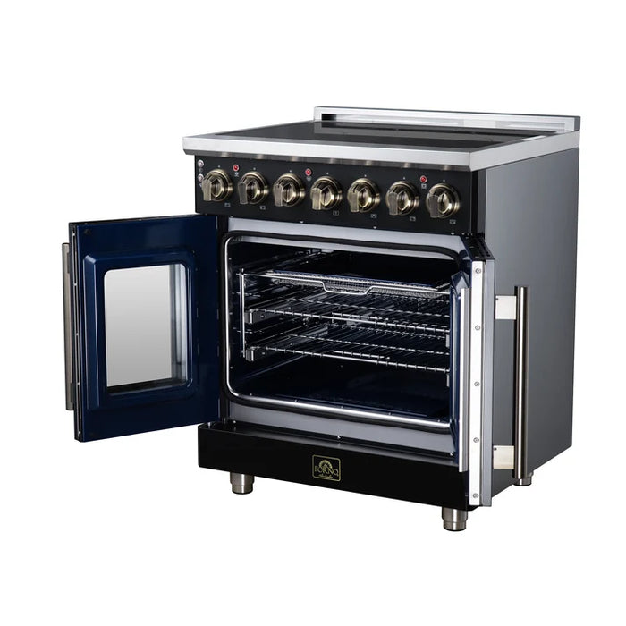 Forno Massimo 30-Inch 4.32 cu. ft. Electric Range, 5 Radiant Elements, French Door, Convection Oven, Air Fryer - Stainless Steel, Black or White (FFSEL6955-30)