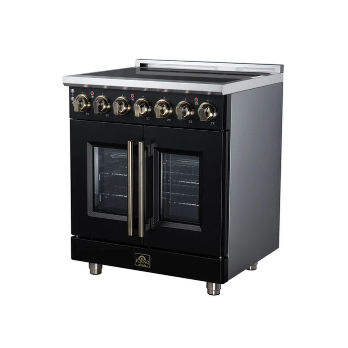 Forno Massimo 30-Inch 4.32 cu. ft. Electric Range, 5 Radiant Elements, French Door, Convection Oven, Air Fryer - Stainless Steel, Black or White (FFSEL6955-30)