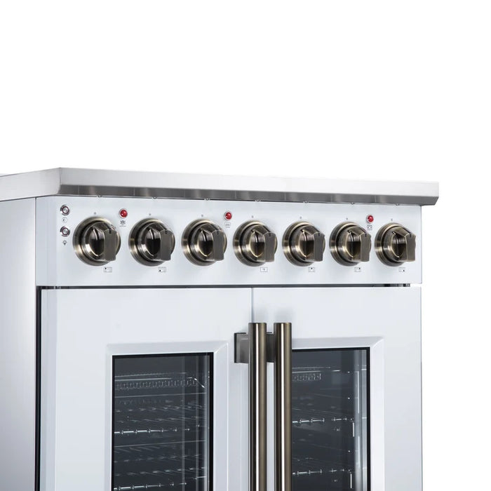 Forno Massimo 30-Inch 4.32 cu. ft. Electric Range, 5 Radiant Elements, French Door, Convection Oven, Air Fryer - Stainless Steel, Black or White (FFSEL6955-30)