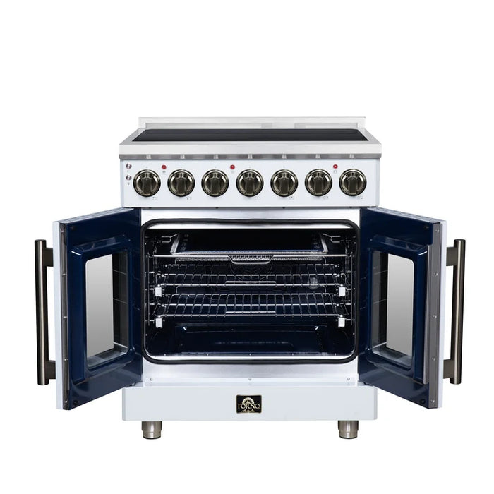 Forno Massimo 30-Inch 4.32 cu. ft. Electric Range, 5 Radiant Elements, French Door, Convection Oven, Air Fryer - Stainless Steel, Black or White (FFSEL6955-30)