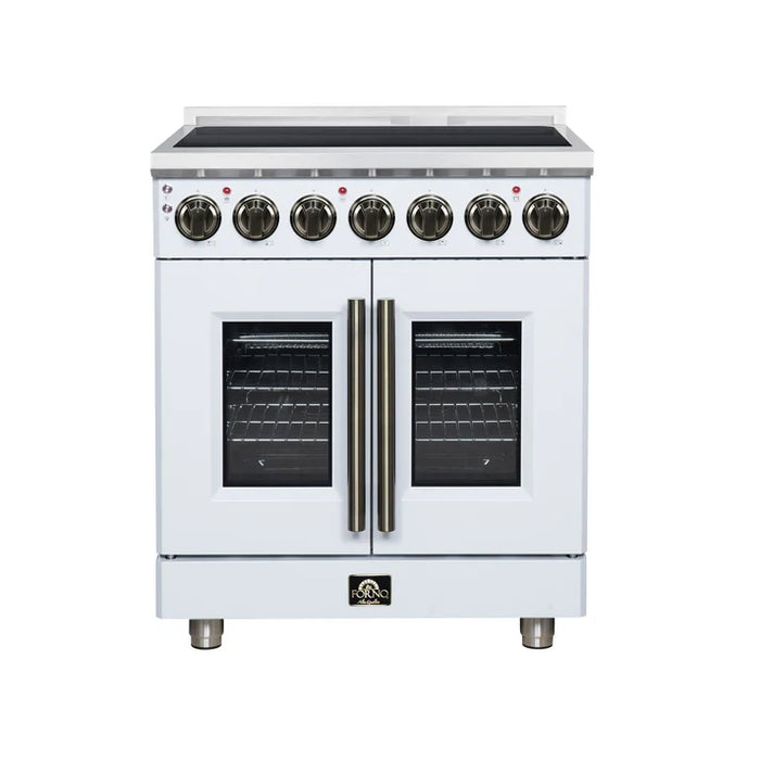 Forno Massimo 30-Inch 4.32 cu. ft. Electric Range, 5 Radiant Elements, French Door, Convection Oven, Air Fryer - Stainless Steel, Black or White (FFSEL6955-30)