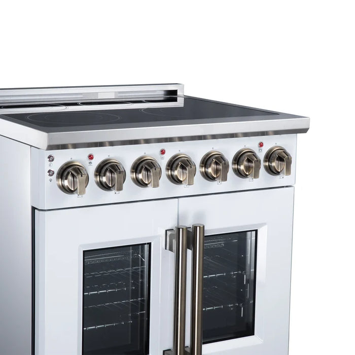 Forno Massimo 30-Inch 4.32 cu. ft. Electric Range, 5 Radiant Elements, French Door, Convection Oven, Air Fryer - Stainless Steel, Black or White (FFSEL6955-30)