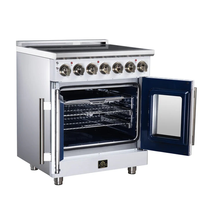 Forno Massimo 30-Inch 4.32 cu. ft. Electric Range, 5 Radiant Elements, French Door, Convection Oven, Air Fryer - Stainless Steel, Black or White (FFSEL6955-30)