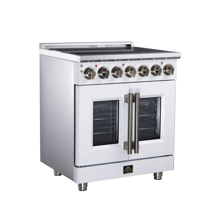Forno Massimo 30-Inch 4.32 cu. ft. Electric Range, 5 Radiant Elements, French Door, Convection Oven, Air Fryer - Stainless Steel, Black or White (FFSEL6955-30)