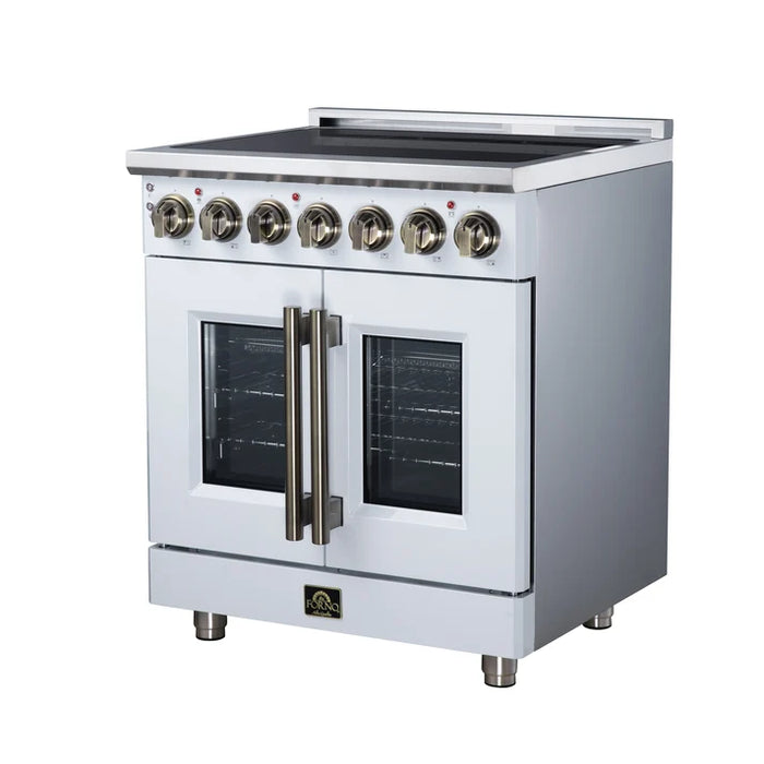 Forno Massimo 30-Inch 4.32 cu. ft. Electric Range, 5 Radiant Elements, French Door, Convection Oven, Air Fryer - Stainless Steel, Black or White (FFSEL6955-30)