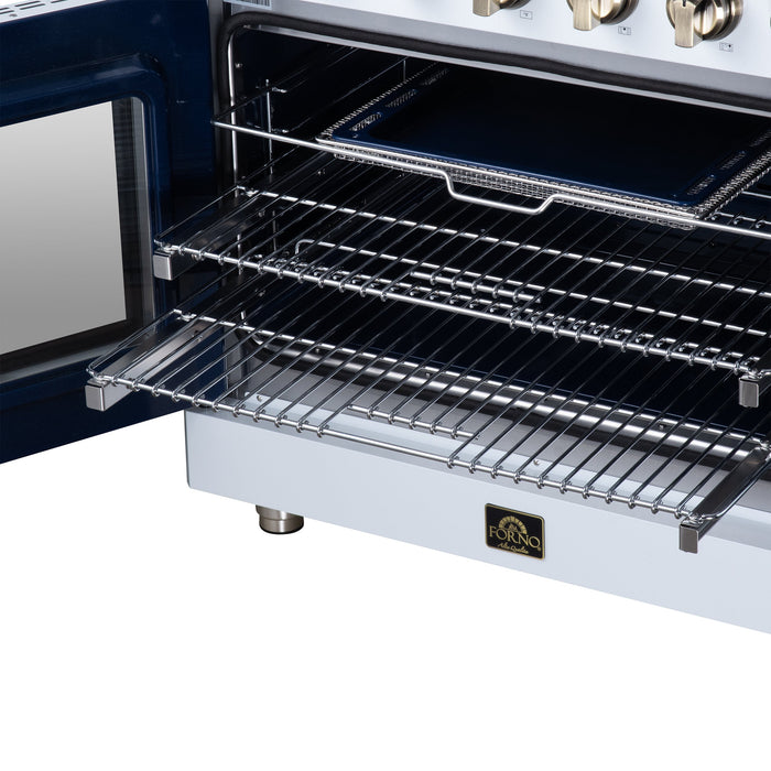 Forno Massimo 36-Inch 5.36 cu. ft. Electric Range, 5 Radiant Elements, French Door, Convection Oven, Air Fryer - Black or White (FFSEL6955-36BLK)