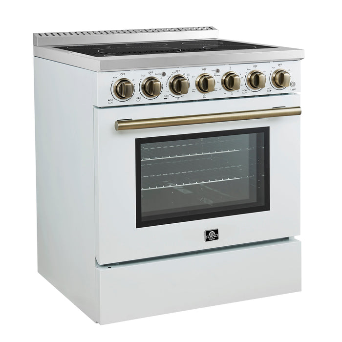 Forno Paolo Espresso 30" 4.38 cu. ft. Freestanding Electric Range | Stainless Steel, White, Black (FFSEL6011-30)