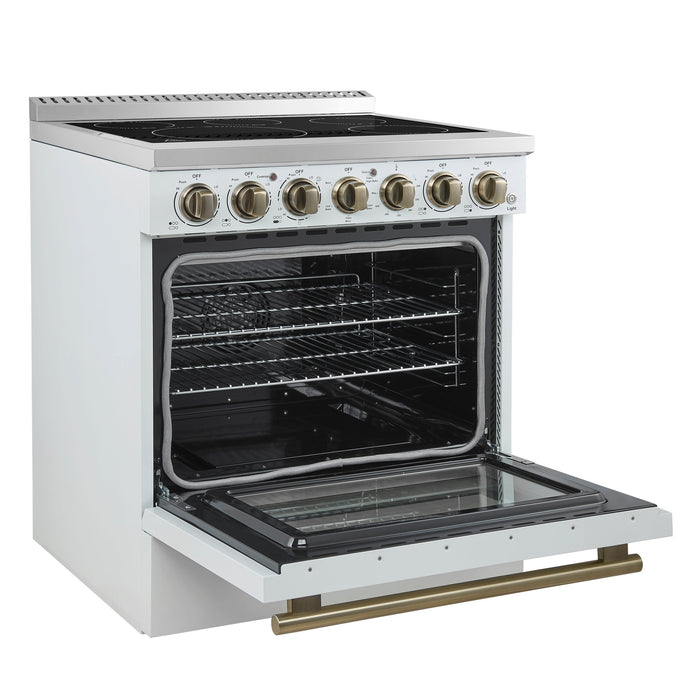 Forno Paolo Espresso 30" 4.38 cu. ft. Freestanding Electric Range | Stainless Steel, White, Black (FFSEL6011-30)