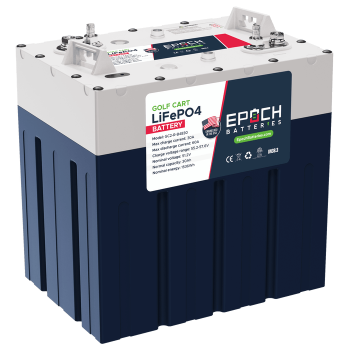 Epoch Batteries | 48V 120Ah GC2 - Golf Cart LiFePO4 Lithium Battery - Complete Kit