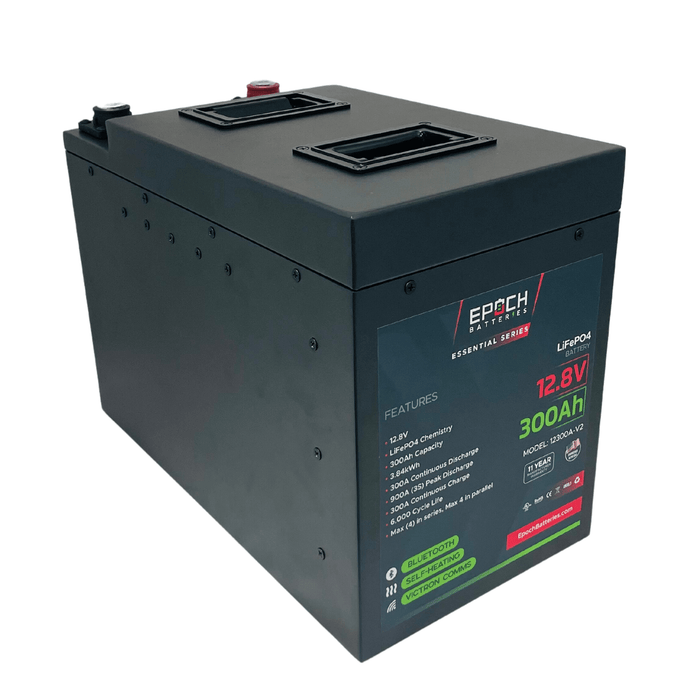 Epoch Batteries | 12V 300Ah V2 | Heated & Bluetooth & Victron Comms | LiFePO4 Battery