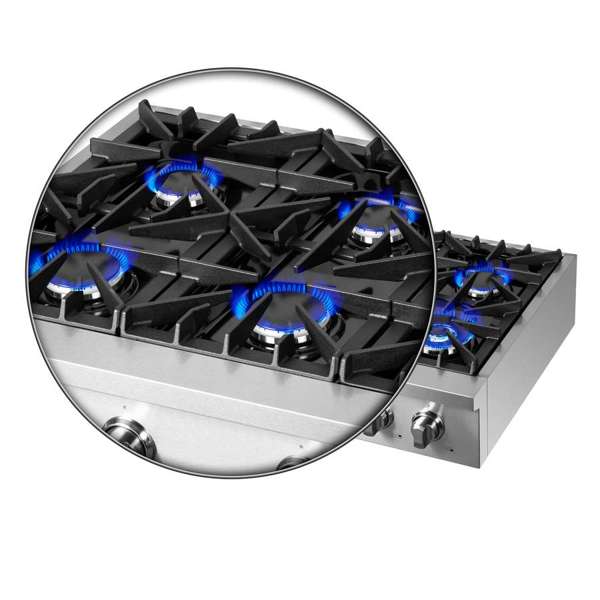Forno Cossato Alta Qualita 36" Gas Rangetop with 6 Sealed Burners in Stainless Steel (FCTGS5737-36)