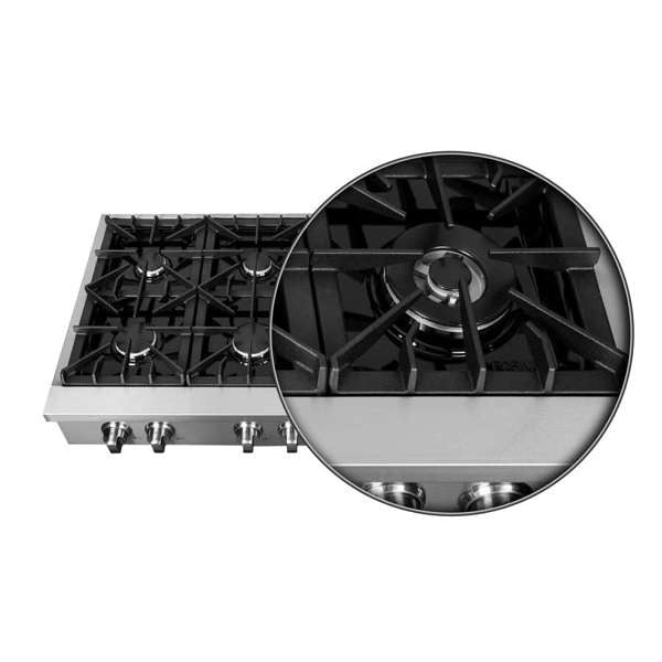 Forno Cossato Alta Qualita 48" Gas Rangetop with 8 Sealed Burners in Stainless Steel (FCTGS5737-48)