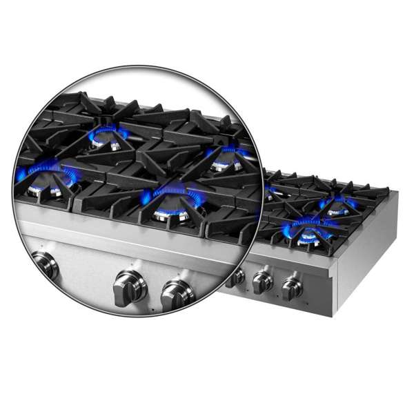 Forno Cossato Alta Qualita 48" Gas Rangetop with 8 Sealed Burners in Stainless Steel (FCTGS5737-48)