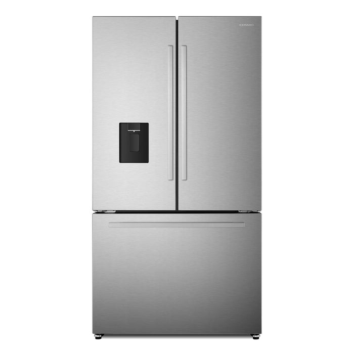 Cosmo 36" 22.4 cu. ft. 3-Door French Door Refrigerator with Water Dispenser and Ice Maker in Stainless Steel (COS-FDR223GWSS)