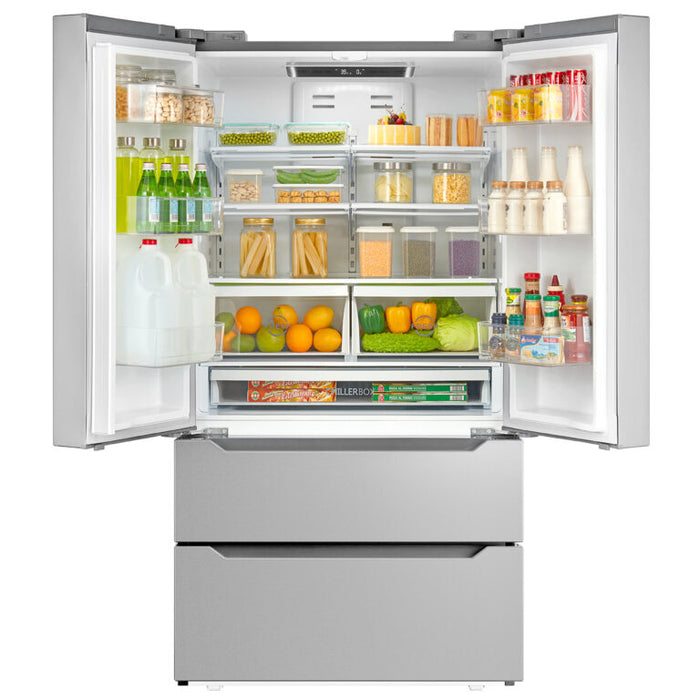 Cosmo 35" 22.5 cu. ft. 4-Door French Door Refrigerator with Recessed Handle in Stainless Steel (COS-FDR225RHSS)