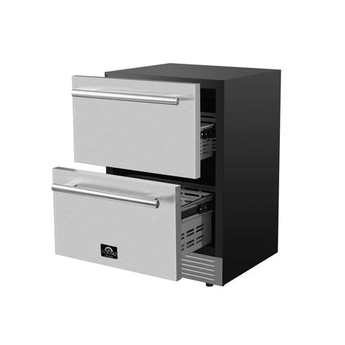 Forno Cosenza 24" 4.69 cu. ft. Built-In Indoor/Outdoor Drawer Freezer with Ice Maker (FDRBI1838-24S)