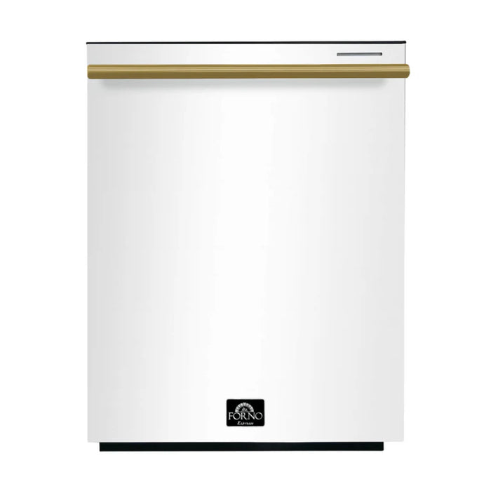 Forno Espresso 24" Built-In Dishwasher in White with Silver Handles, FDWBI8067-24WHT