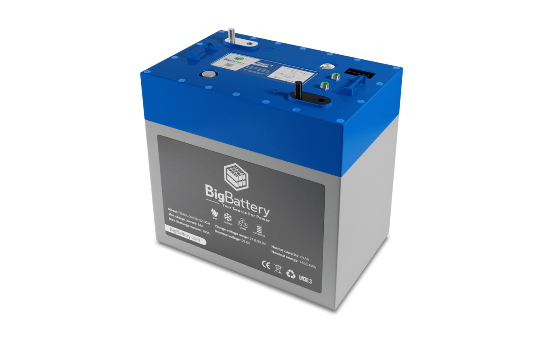 Big Battery 24V EAGLE 2 With Heater - LiFePO4 - 64Ah - 1.63kWh Battery