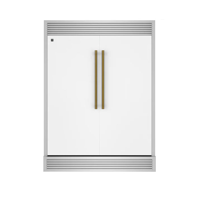 Forno Maderno 60" 27.2 cu. ft. Convertible Refrigerator and Freezer with Grill Trim Kit in Stainless Steel, Black or White with Antique Brass Handles (FFFFD1722-60SG)