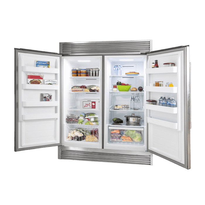 Forno Rizzuto 60" 27.6 cu. ft. Refrigerator & Freezer in Stainless Steel with Grill Trim Kit (FFFFD1933-60S)