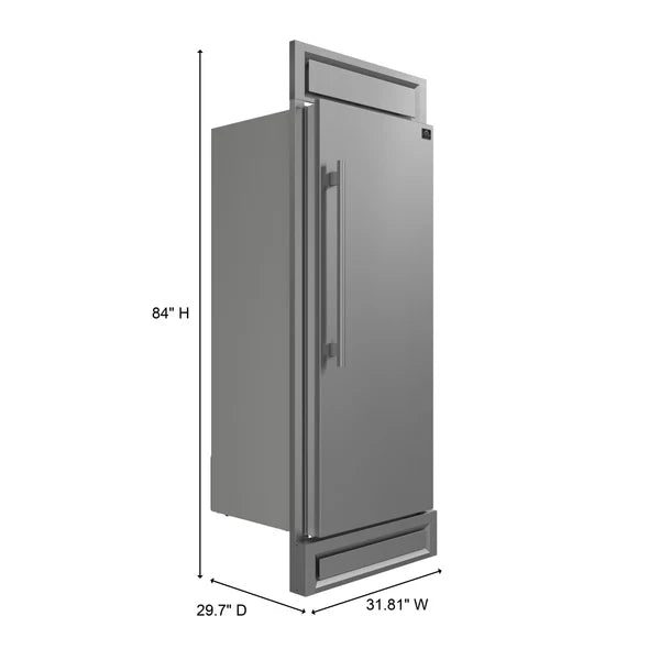 Forno Maderno 28" 13.6 cu. ft. Left/Right Swing Convertible Refrigerator/ Freezer with Modern Trim Kit (FFFFD1722-32LS / FFFFD1722-32RS)