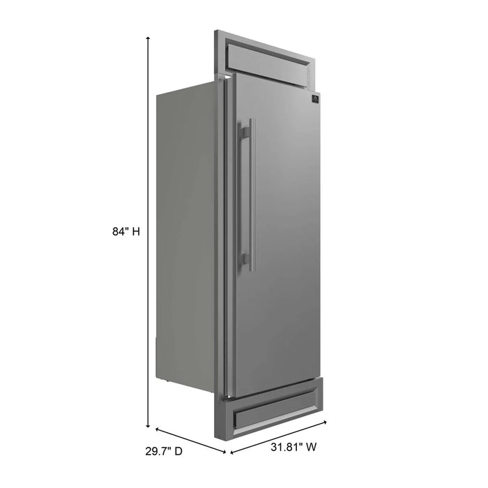 Forno Maderno 32" 13.6 cu. ft. Convertible Refrigerator/Freezer Built-In with Grill Trim - Multiple Swing & Finish Options (FFFFD1722-32LS)