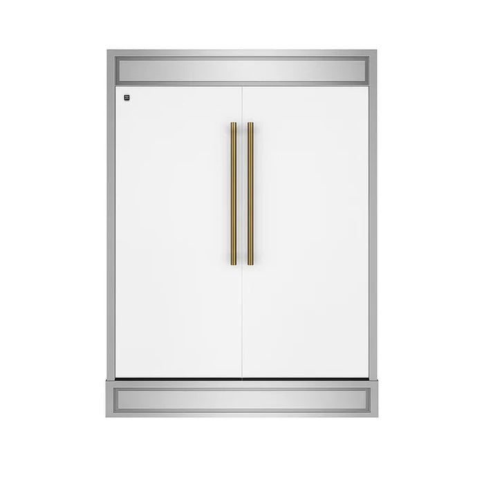 Forno Maderno 60" 27.2 cu. ft. Convertible Refrigerator and Freezer with Grill Trim Kit in Stainless Steel, Black or White with Antique Brass Handles (FFFFD1722-60SG)