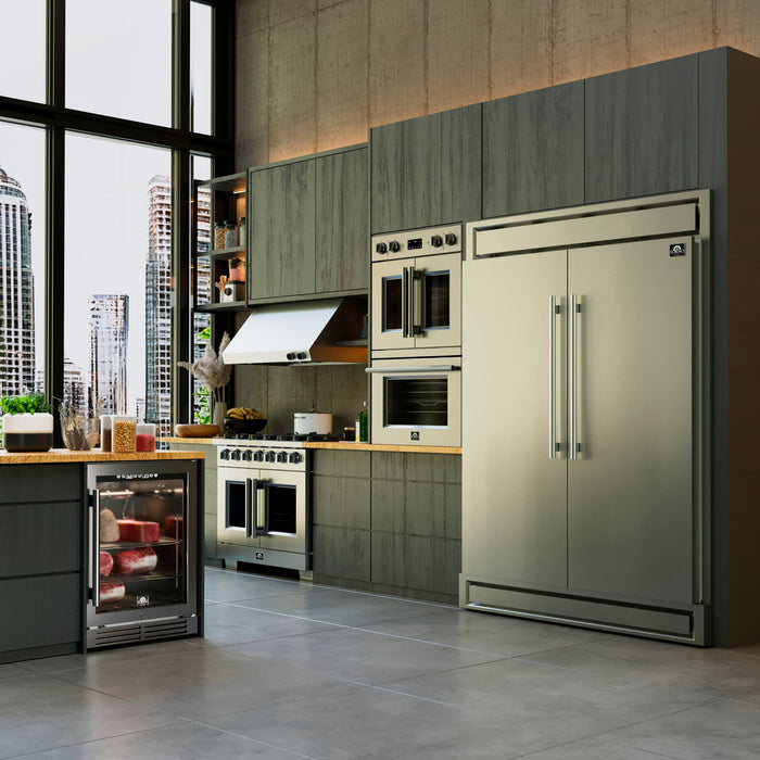 Forno Asciutto 24" 4.41 cu.ft &nbsp;Dry Aging Cabinet with LED Lighting and Adjustable Shelves in Stainless Steel (FFSDA6840-24)