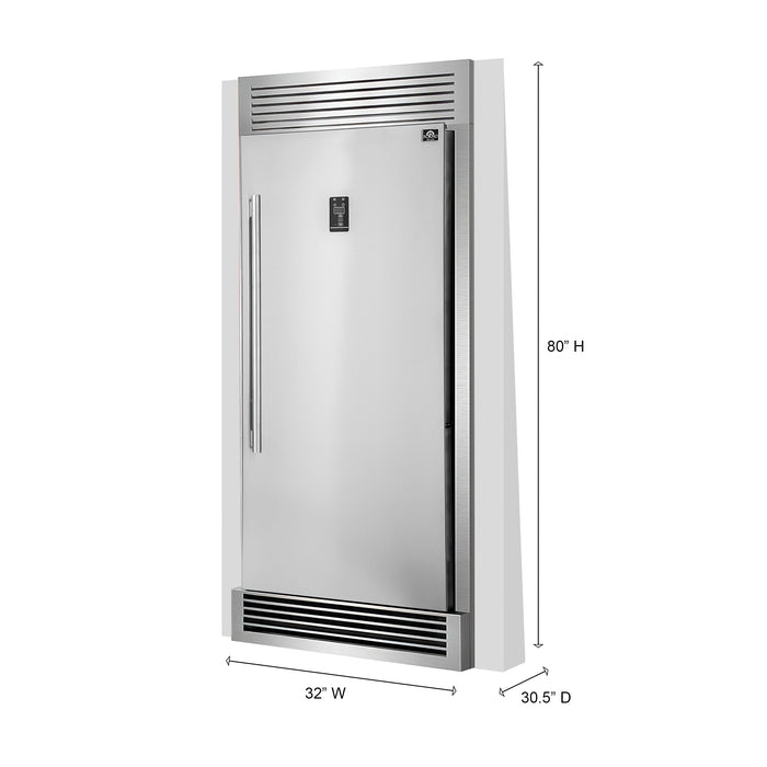 Forno Rizzuto 32″ Right Hand Swing Open 13.8 Cu.Ft. Stainless Steel Dual Zone Refrigerator/Freezer (FFFFD1933-32RS)