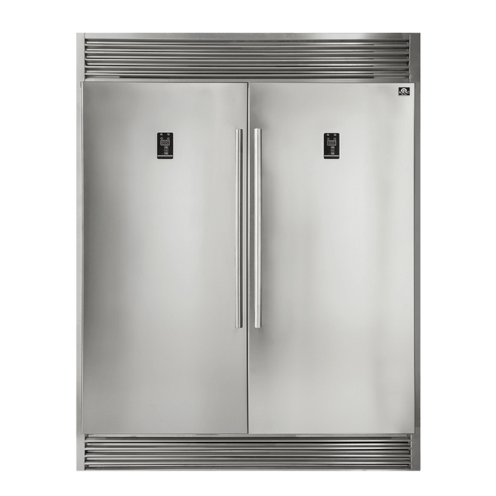 Forno Rizzuto 60" 27.6 cu. ft. Refrigerator & Freezer in Stainless Steel with Grill Trim Kit (FFFFD1933-60S)