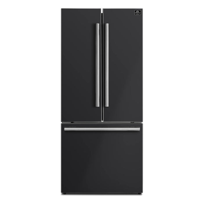 Forno Gallipoli 30" 17.5 Cu. Ft. No Frost French Door Refrigerator with Ice Maker | Stainless Steel, Black, White (FFFFD1974-31SB)