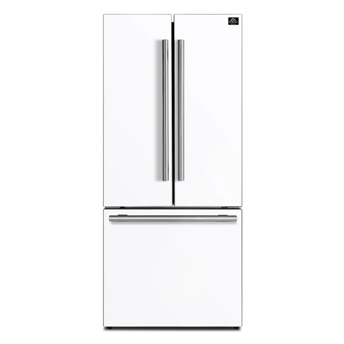 Forno Gallipoli 30" 17.5 Cu. Ft. No Frost French Door Refrigerator with Ice Maker | Stainless Steel, Black, White (FFFFD1974-31SB)