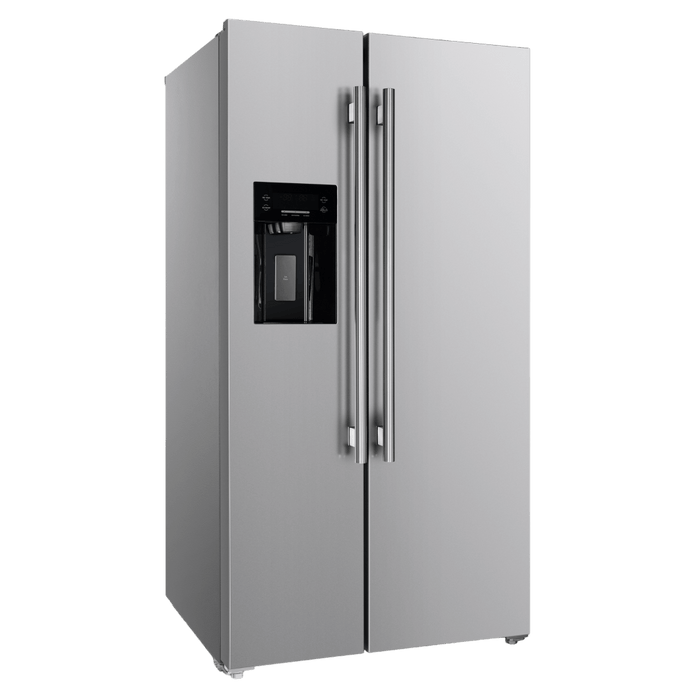 FORNO Salerno 36-inch Side by Side 20 Cu.Ft Stainless Steel Refrigerator with Ice Maker & Decorative Grill, FFRBI1844-40SG