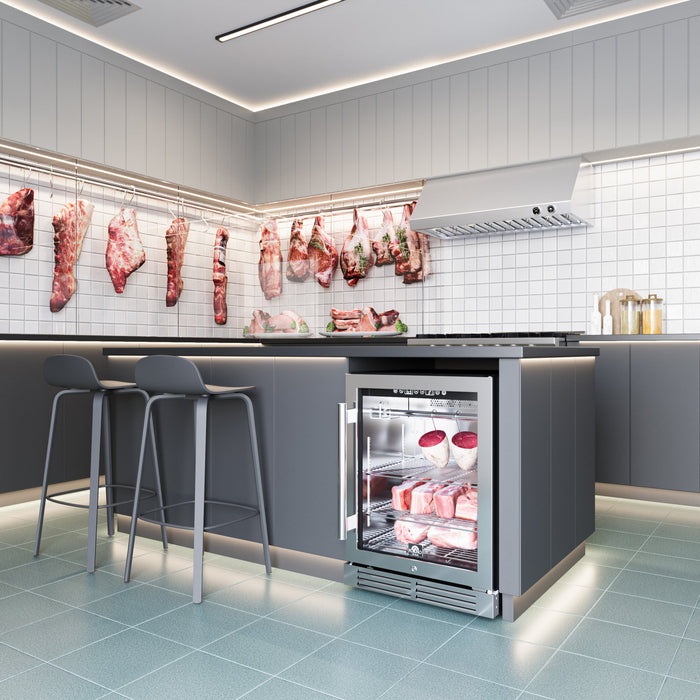 Forno Asciutto 24" 4.41 cu.ft &nbsp;Dry Aging Cabinet with LED Lighting and Adjustable Shelves in Stainless Steel (FFSDA6840-24)