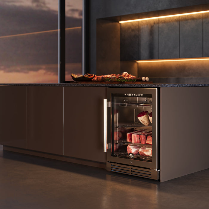 Forno Asciutto 24" 4.41 cu.ft &nbsp;Dry Aging Cabinet with LED Lighting and Adjustable Shelves in Stainless Steel (FFSDA6840-24)