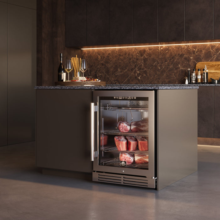 Forno Asciutto 24" 4.41 cu.ft &nbsp;Dry Aging Cabinet with LED Lighting and Adjustable Shelves in Stainless Steel (FFSDA6840-24)