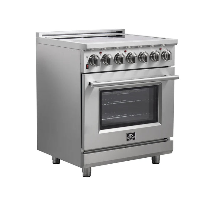 Forno Massimo 30-Inch 4.32 cu. ft. Freestanding Electric Range, 5 Radiant Elements, Convection Oven, Air Fryer  | Stainless Steel, Black, White (FFSEL6020-30)