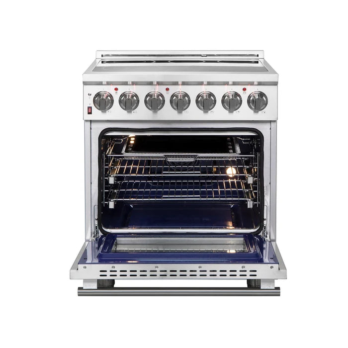 Forno Massimo 30-Inch 4.32 cu. ft. Freestanding Electric Range, 5 Radiant Elements, Convection Oven, Air Fryer  | Stainless Steel, Black, White (FFSEL6020-30)