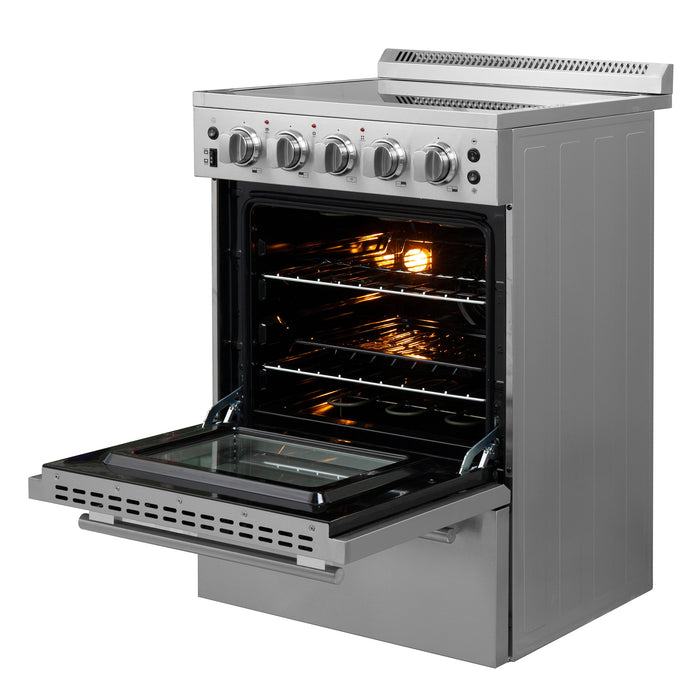 Forno Loiano 24" 2.3 cu. ft. Freestanding Electric Range with 4 Element Burners in Stainless Steel (FFSEL6069-24)