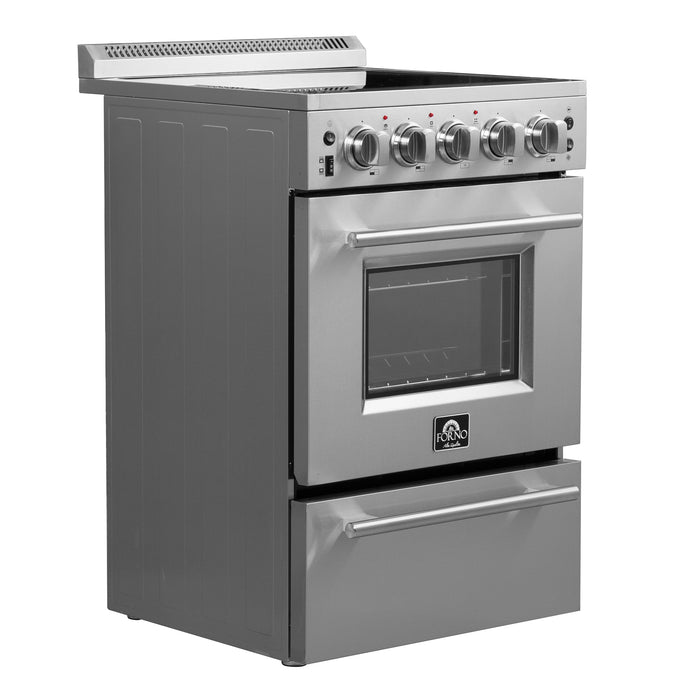 Forno Loiano 24" 2.3 cu. ft. Freestanding Electric Range with 4 Element Burners in Stainless Steel (FFSEL6069-24)